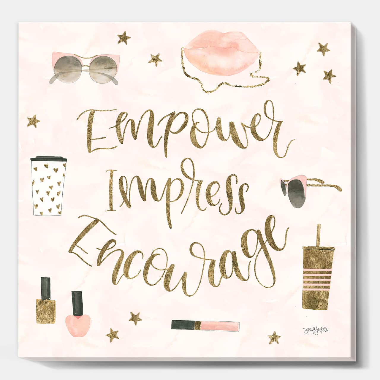 Designart - Glam Pink Ladies V - Fashion Premium Canvas Wall Art